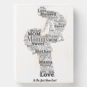 Mother Word Art Wooden Box Sign