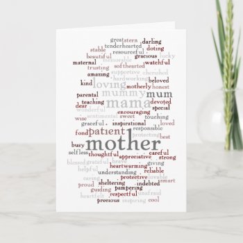 Mother Word Cloud Card by JulDesign at Zazzle