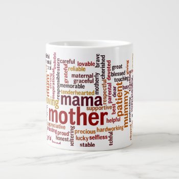 Mother Word Cloud Large Coffee Mug by JulDesign at Zazzle