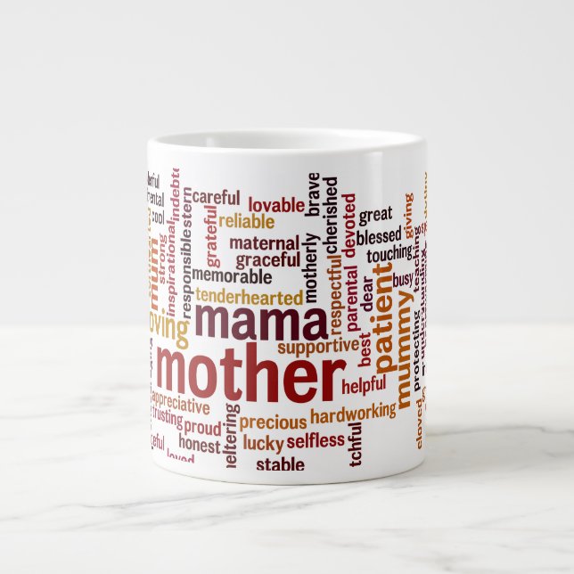 Mother Word Cloud Large Coffee Mug (Front)