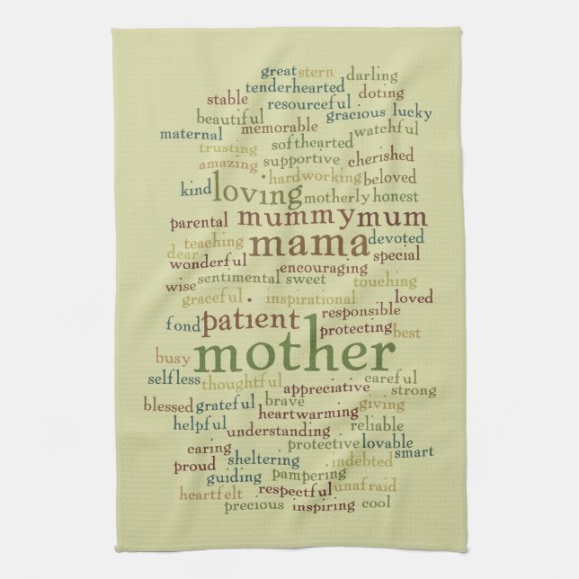 Mother Word Cloud Towel (Vertical)