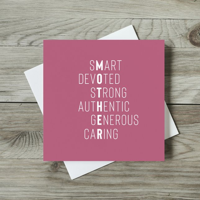 Mother words crossword definition pink greeting card (Creator Uploaded)