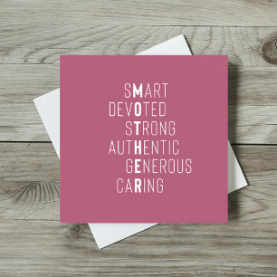 Mother words crossword definition pink greeting card