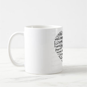 Mother world cloud coffee mug- Beautiful, caring, Mug