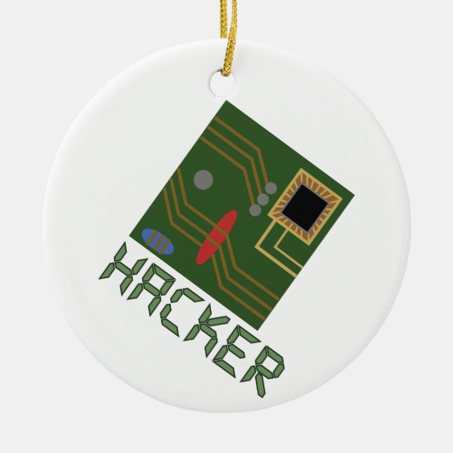 Motherboard Hacker Ceramic Ornament (Front)