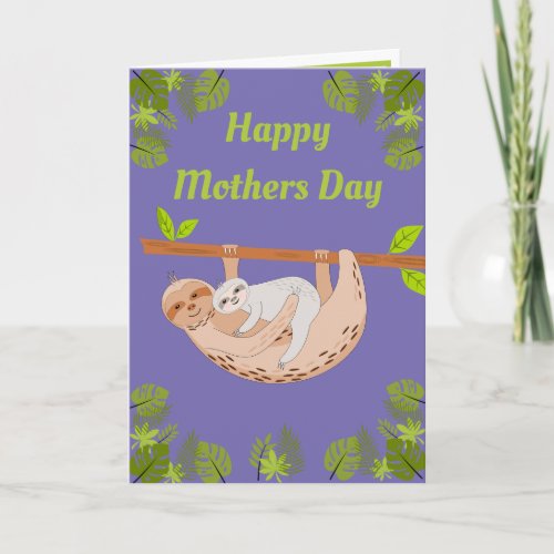 Motherd Day Sloth and Baby Card