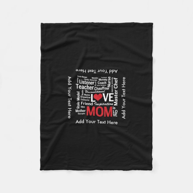 Motherhood - All the Amazing Things Mothers Do Fleece Blanket (Front)