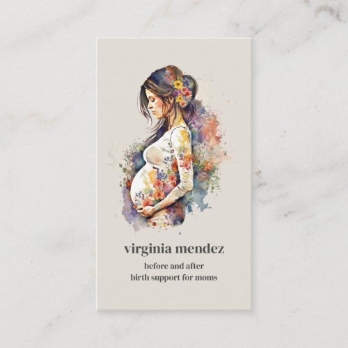 Motherhood Bloom Doula Midwife Lactation Pregnancy Business Card