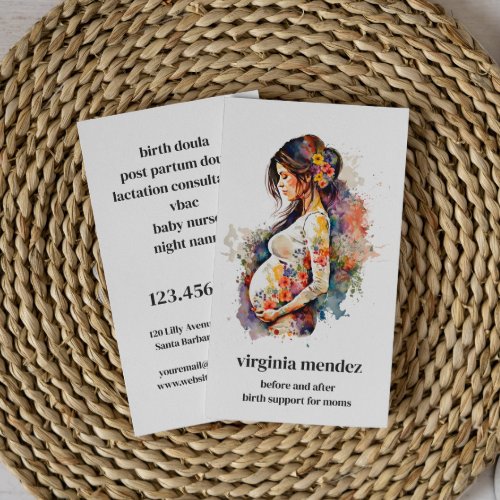 Motherhood Bloom Doula Midwife Lactation Pregnancy Business Card