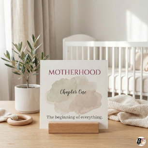 Motherhood Chapter One New Mom Quote Neutral Water Holder