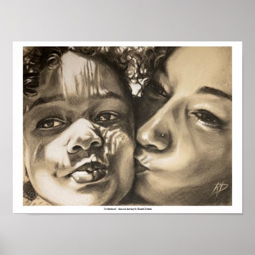 Motherhood _ charcoal drawing by Rachel Dolezal Poster