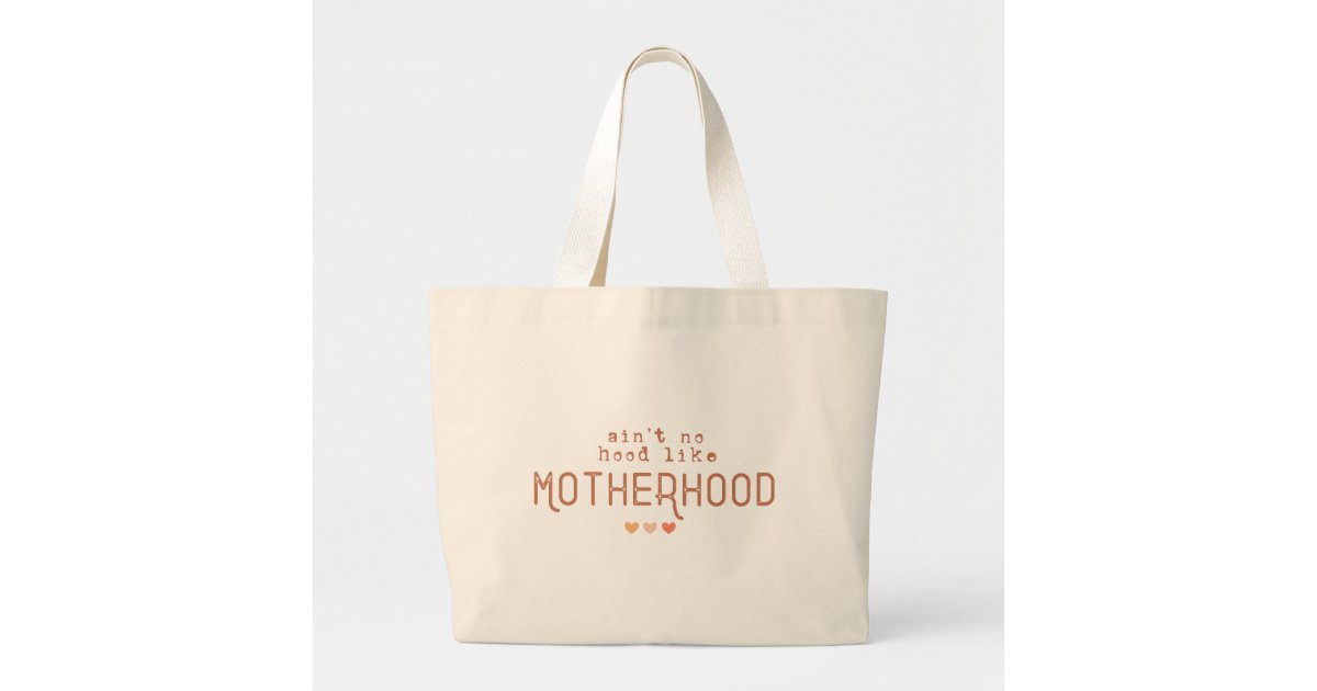 Motherhood Funny Modern Typography Mom Mother Large Tote
