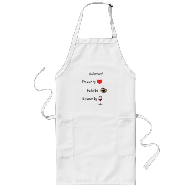 Motherhood Funny Quote Typography Long Apron (Front)