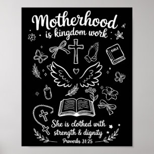 Motherhood Is Kingdom Work Christian Mothers Day  Poster