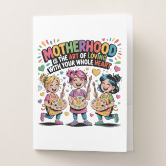 Motherhood Is The Art Of Loving With Your Heart Pocket Folder