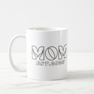 Motherhood Journey Est. 2025 Beautiful Design for Coffee Mug