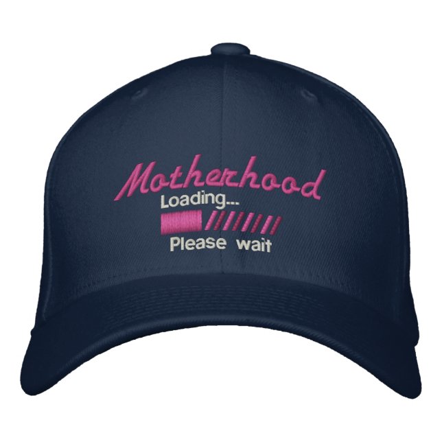 Motherhood Loading Please Wait Embroidered Baseball Cap (Front)