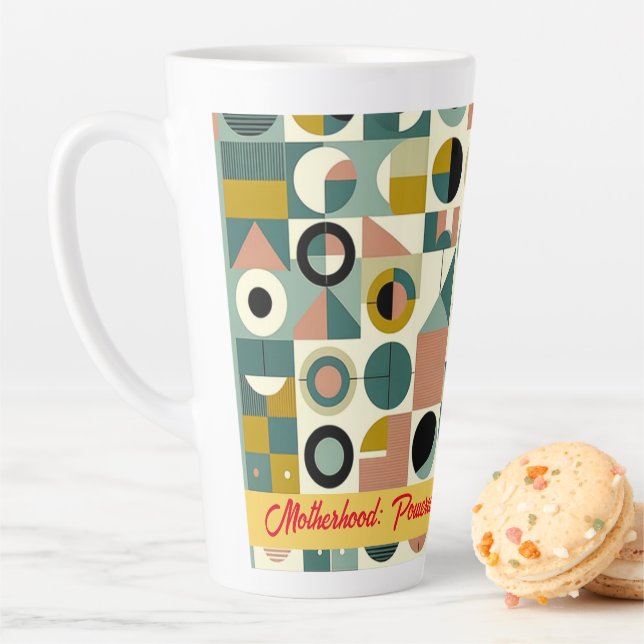 Motherhood: Powered by Love, Fueled by Coffee Chic Latte Mug (In Situ)