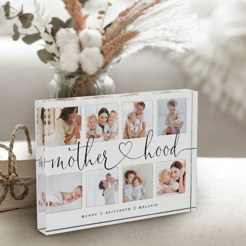 Motherhood Script  Gift For Mothers Photo Collage