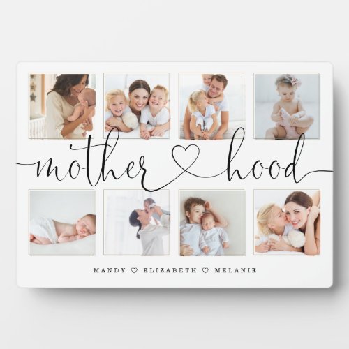 Motherhood Script  Gift For Mothers Photo Collage Plaque