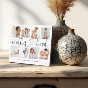 Motherhood Script   Gift For Mothers Photo Collage Plaque