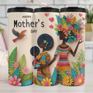 Motherhood: Vibrant, Floral, Cultural Celebration Thermal Tumbler