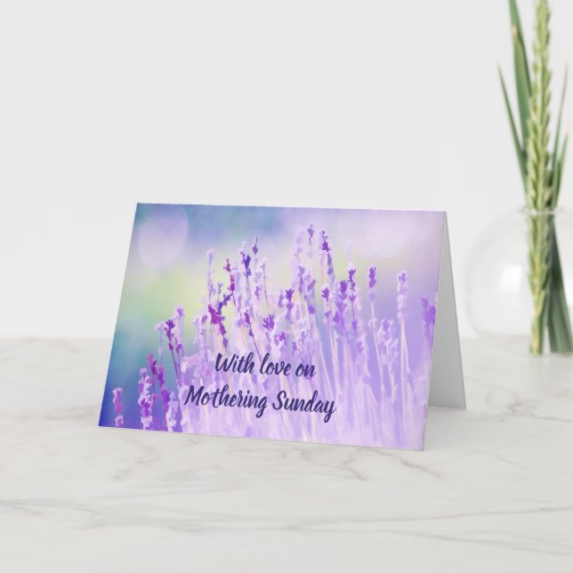 Mothering Sunday Elegant Garden Lavender Flowers Card (Front)