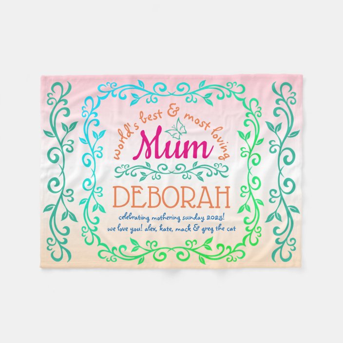 Mothering Sunday World's Best Mum Botanical Logo Fleece ...