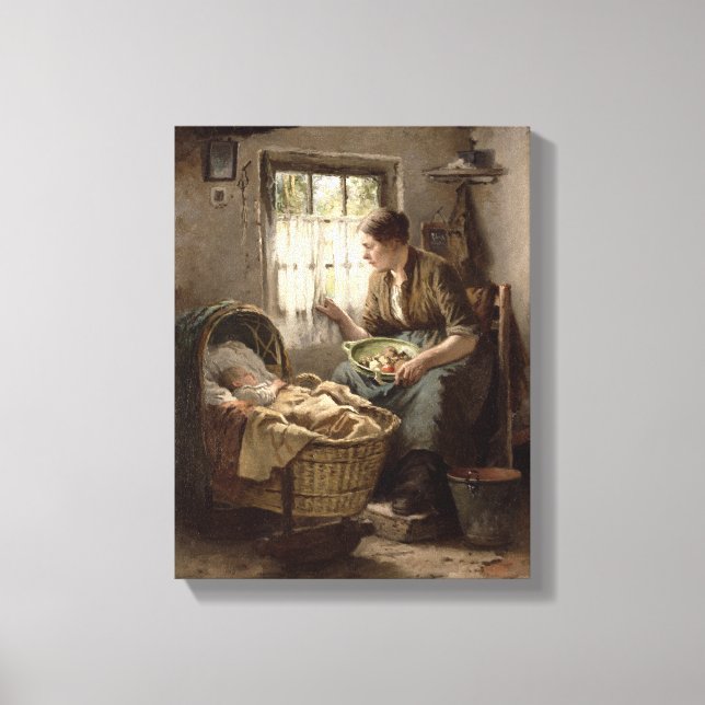 Motherly Affection (oil on canvas) Canvas Print (Front)