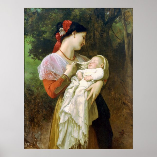 Motherly Love Bouguereau Fine Art Poster (Front)