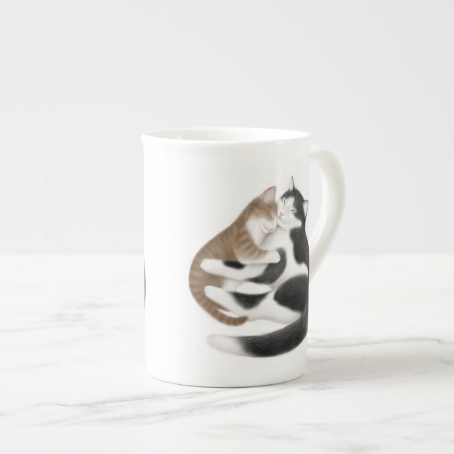 Motherly Love Cats Bone China Mug (Front Right)