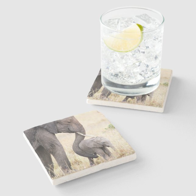Motherly love photo stone coaster (Side)
