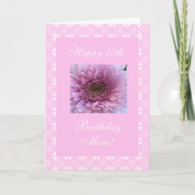 Mother's 50th birthday rose card (Front)