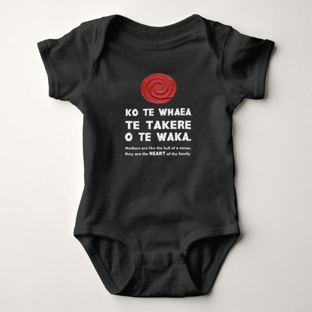 Mothers Are the Heart of the Family, Maori Proverb Baby Bodysuit (Front)