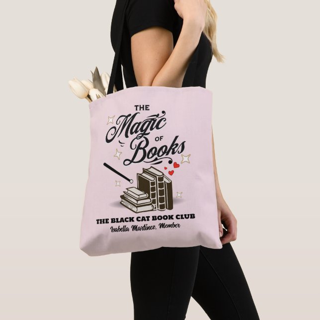 Mother's Birthday Book Club Personalized Gift Tote Bag (Close Up)