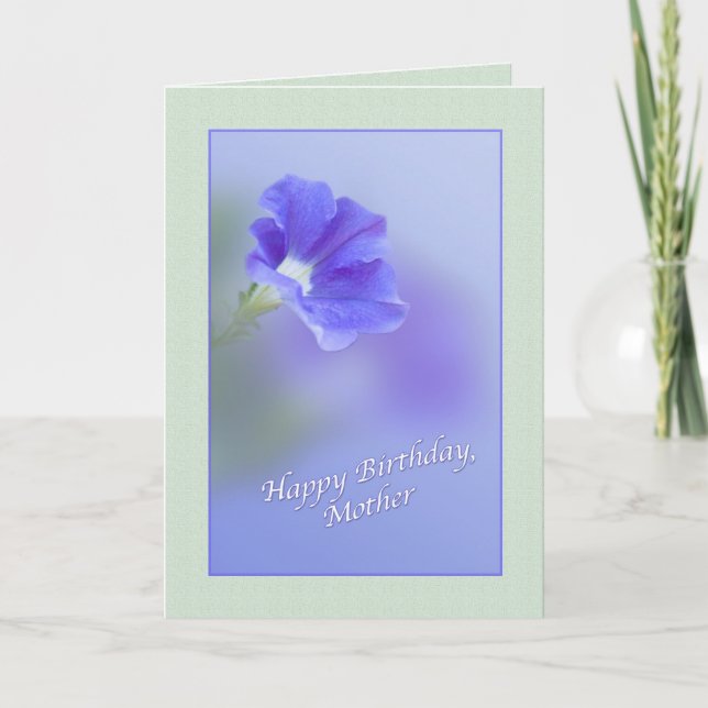 Mother's Birthday Card with Petunia (Front)