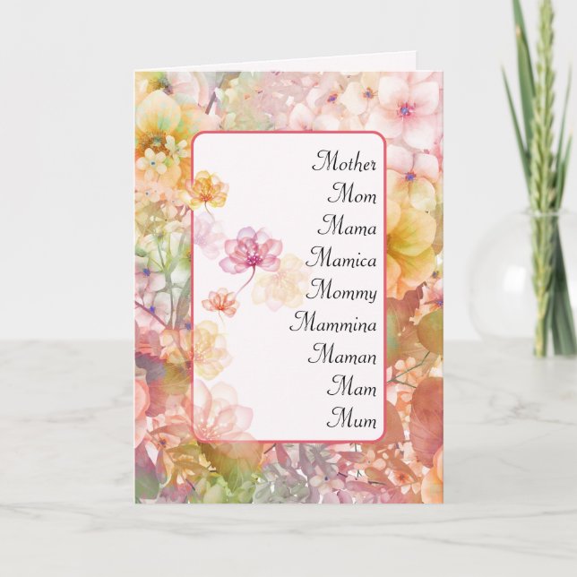 Mother's Birthday Floral Garden  Card (Front)
