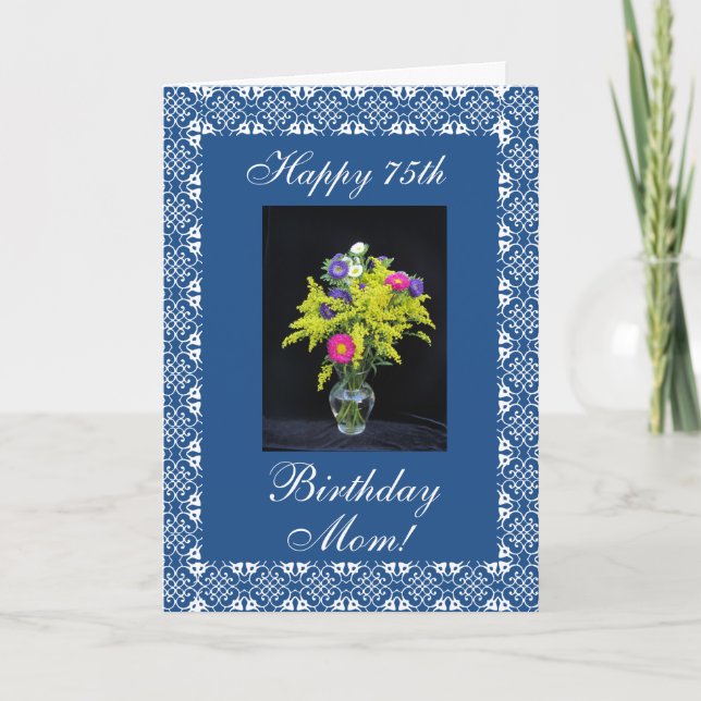 Mother's birthday flower vase card (Front)