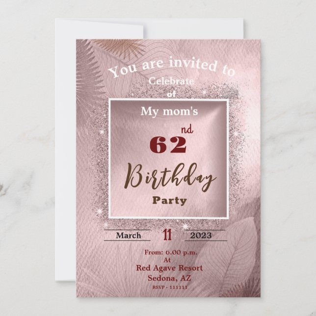 Mother's birthday Invitation (Front)