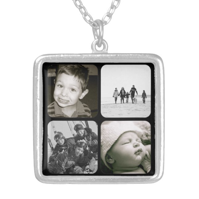 Mother's Children Photo Collage Necklace (Front)