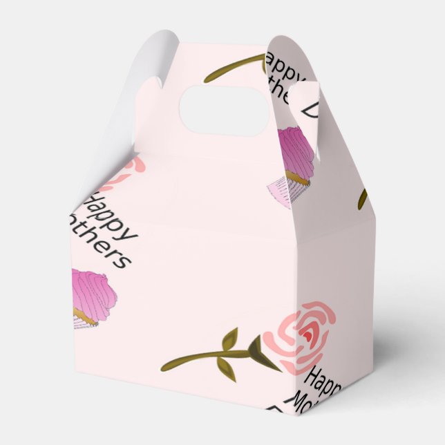 Mothers cup cake pink favor boxes (Front Side)