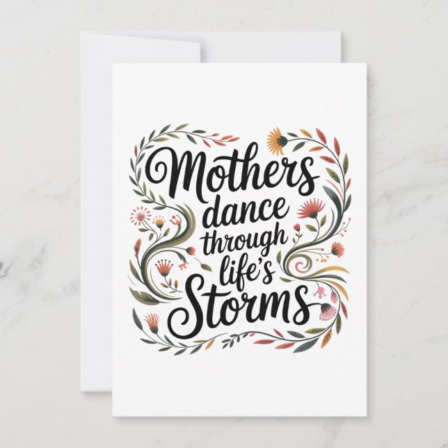 Mothers Dance Through Life's Storms Note Card (Front)