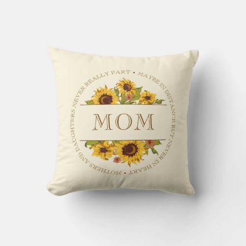 Mothers Daughter Quote Throw Pillow