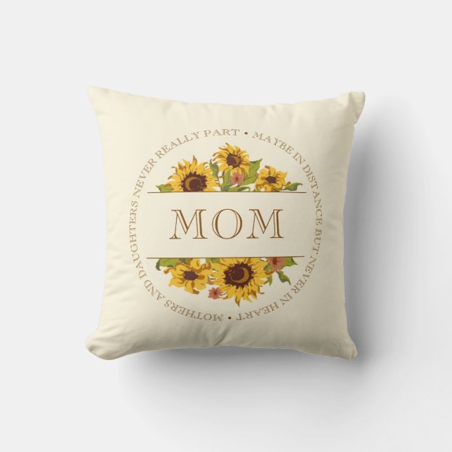 Mothers Daughter Quote Throw Pillow (Front)