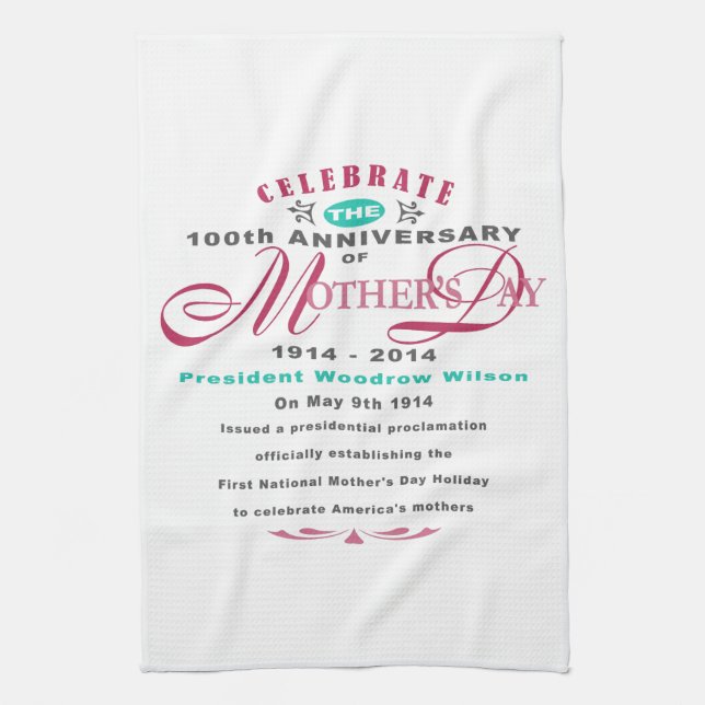 Mothers Day 2014 - 100 Year Celebration Towel (Vertical)