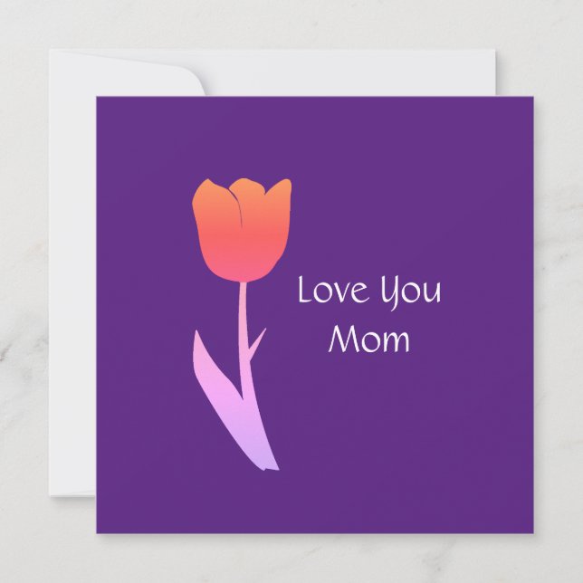 Mother's Day 2022 Custom Text Cute Purple Floral Card (Front)