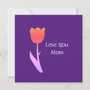 Mother's Day 2022 Custom Text Cute Purple Floral Card