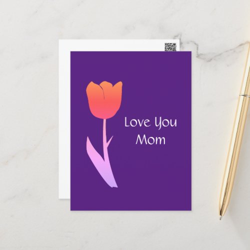 Mothers Day 2022 Custom Text Cute Purple Floral Postcard