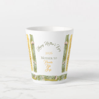 Mother's Day 2026 Brush Strokes Wildflowers  Latte Mug