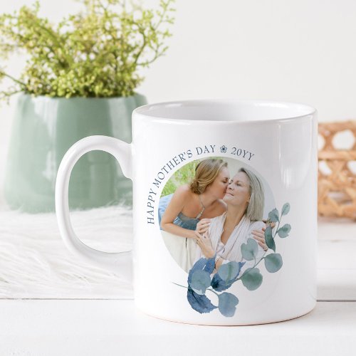 Mothers Day 2 Photo Eucalyptus Leaf Picture Frame Coffee Mug